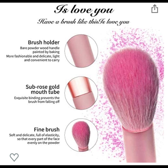 12 Pcs Makeup Brush Set With Storage Bag and Brush Cleaner NEW - Picture 6 of 8